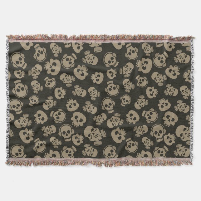 Spooky Seamless Pattern E (Style: 3) Throw Blanket (Front)