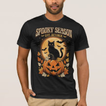 Spooky Season Black Cat Halloween T-Shirt – Vintag