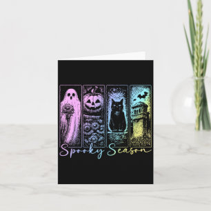 Spooky Season Black Cat Pumpkin Halloween Fall Card