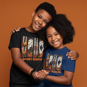 Spooky Season Brush Stroke Halloween Fall Autumn T-Shirt