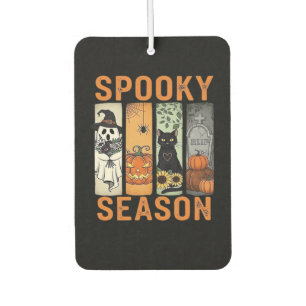 Spooky Season � Cute Ghost, Black Cat, Pumpkin & H Car Air Freshener