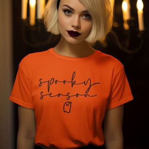Spooky Season Cute Ghost Boo Funny Halloween T-Shirt