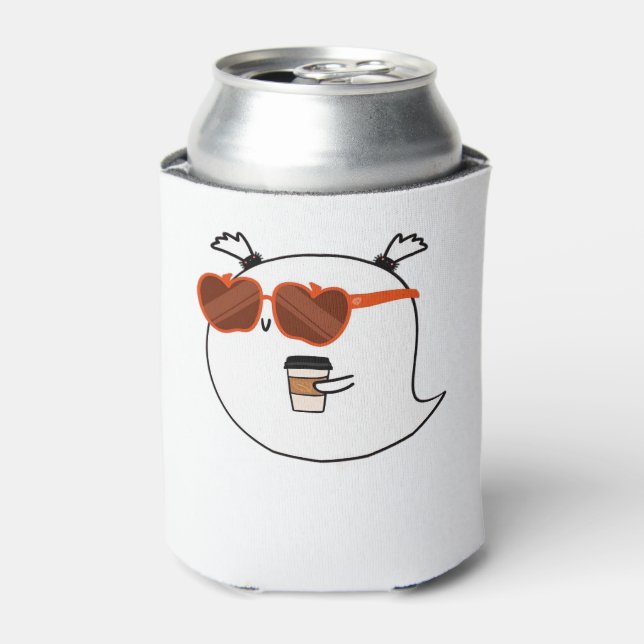 Spooky Season Cute Ghost Classic T-Shirt Can Cooler (Can Front)