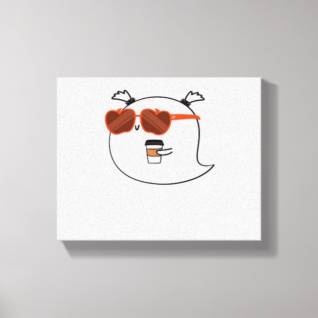Spooky Season Cute Ghost Classic T-Shirt Canvas Print (Front)