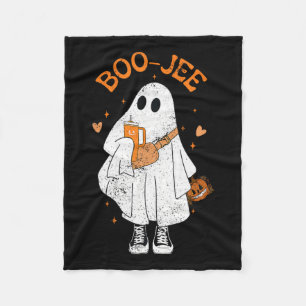 Spooky Season Cute Ghost Halloween Boujee Boo Jee Fleece Blanket