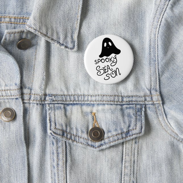 Spooky season cute ghost Halloween Button  (In Situ)