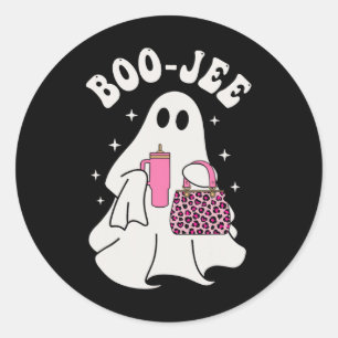 Spooky Season Cute Ghost Halloween Costume Boo-jee Classic Round Sticker
