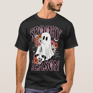 Spooky Season Cute Ghost Halloween Costume Floral  T-Shirt