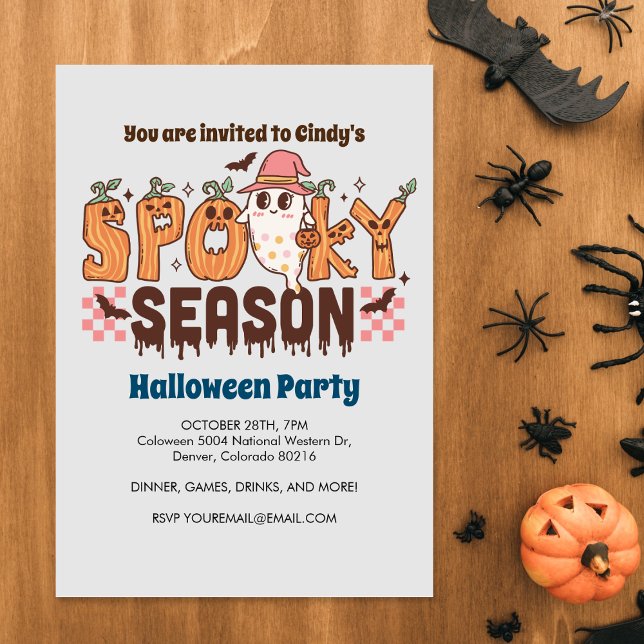 Spooky Season, Cute Ghost, Halloween Invitation (Creator Uploaded)