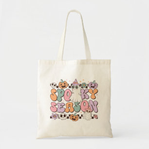 Spooky Season Cute Ghost Retro Halloween Tote Bag