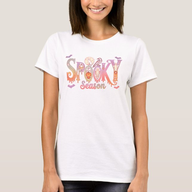 Spooky Season Cute Halloween Aesthetic T-Shirt (Front)
