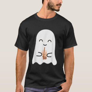 Spooky Season Cute Little Ghost Boba Tea Halloween T-Shirt