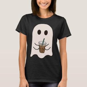 Spooky Season Cute Little Ghost Ice Coffee Hallowe T-Shirt