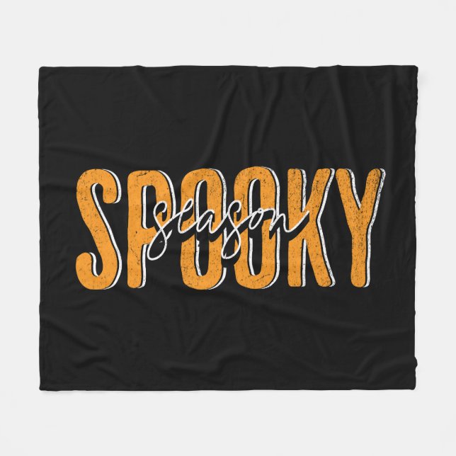 Spooky season fleece blanket (Front (Horizontal))