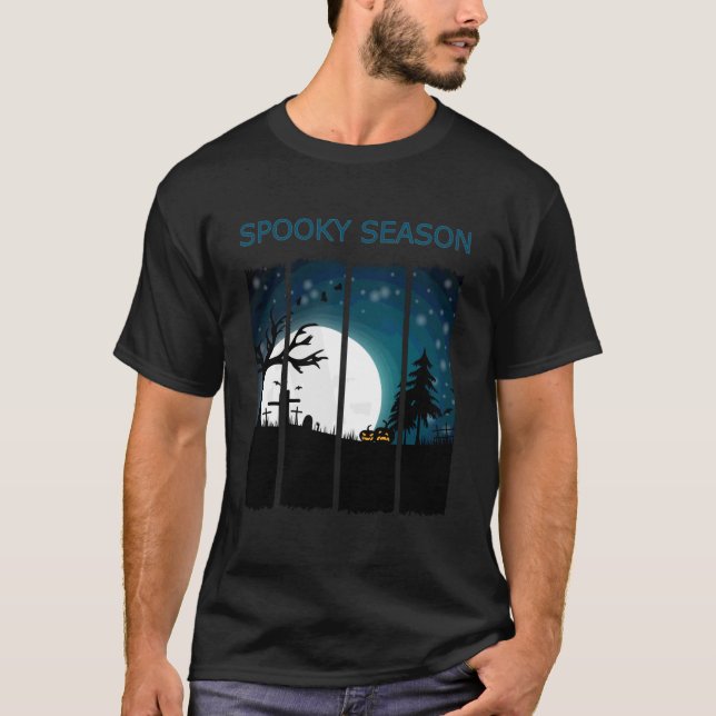 Spooky Season Full Moon Cemetery Jack-O'-Lantern 4 T-Shirt (Front)