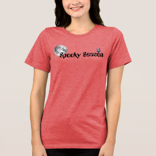 Spooky Season – full moon & little bat Tri-Blend Shirt
