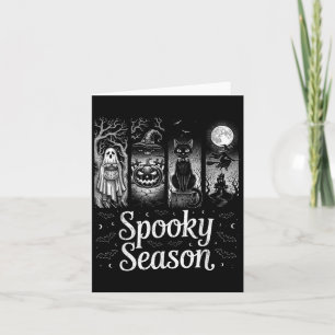 Spooky Season Funny Halloween Boo Witch Cat Pumpki Card