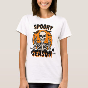 Spooky Season, Funny Halloween Skull T-Shirt