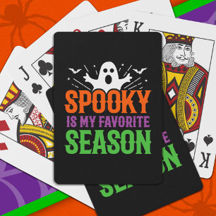 Spooky Season Ghost Bats Scary Happy Halloween Playing Cards