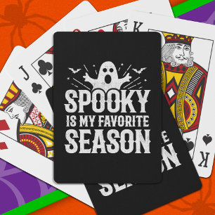 Spooky Season Ghost Bats Scary Happy Halloween Playing Cards