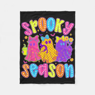 Spooky Season Ghost Bow Flower Halloween Costume G Fleece Blanket