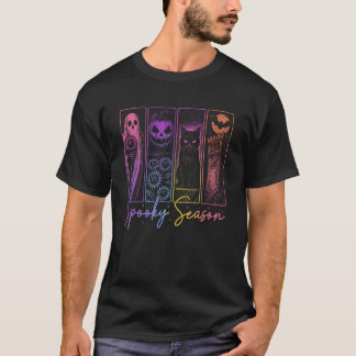 Spooky Season Ghost Cat Pumpkin Gothic Pastel Hall T-Shirt
