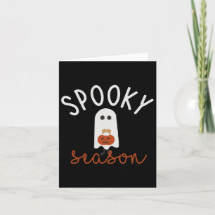 Spooky Season Ghost Fun Cute Halloween Costume Boo Card