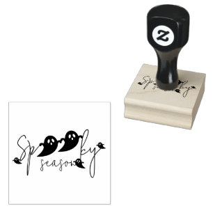 Spooky Season Ghost Lettering Fun Halloween Rubber Stamp