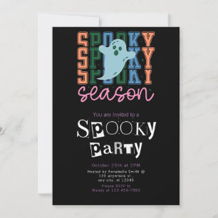 Spooky Season Ghost Minimalist Halloween Party Invitation