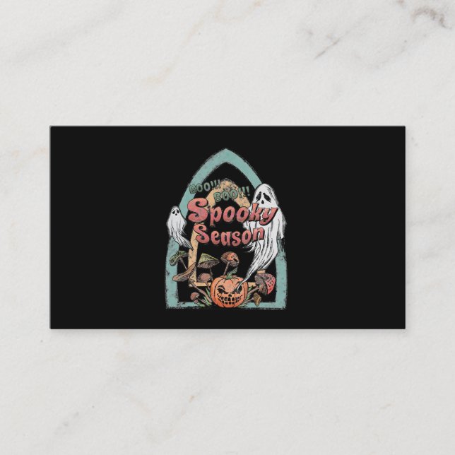 Spooky Season Ghost Pumpkin Halloween Day 247 Business Card (Front)