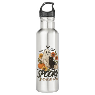 Spooky Season Ghost Retro Spooky Floral Halloween  710 Ml Water Bottle