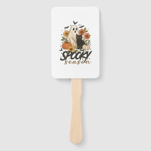 Spooky Season Ghost Retro Spooky Floral Halloween  Hand Fan