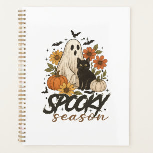Spooky Season Ghost Retro Spooky Floral Halloween Planner