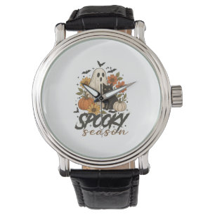 Spooky Season Ghost Retro Spooky Floral Halloween  Watch