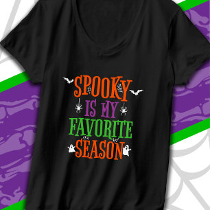 Spooky Season Ghosts Bats Spiders Happy Halloween T-Shirt