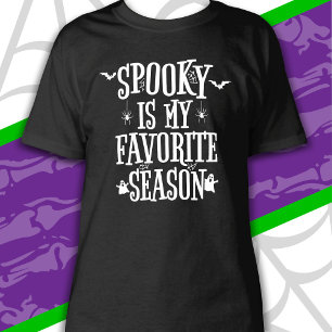 Spooky Season Ghosts Bats Spiders Happy Halloween T-Shirt