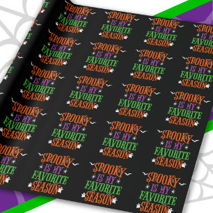Spooky Season Ghosts Bats Spiders Happy Halloween Wrapping Paper