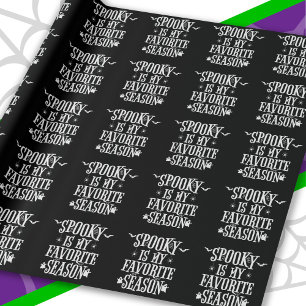 Spooky Season Ghosts Bats Spiders Happy Halloween Wrapping Paper