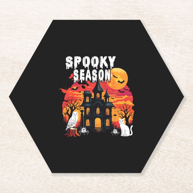 Spooky Season Halloween (2) Paper Coaster (Front)
