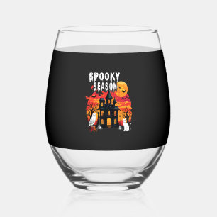 Spooky Season Halloween (2) Stemless Wine Glass
