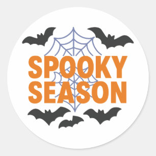 Spooky Season Halloween Bats Web Classic Round Sticker