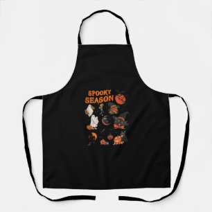 Spooky Season Halloween Black Cat Witch Ghost Pump Apron