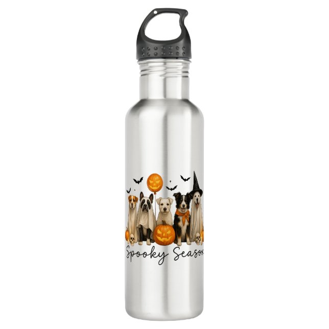 Spooky Season Halloween Dog 710 Ml Water Bottle (Front)
