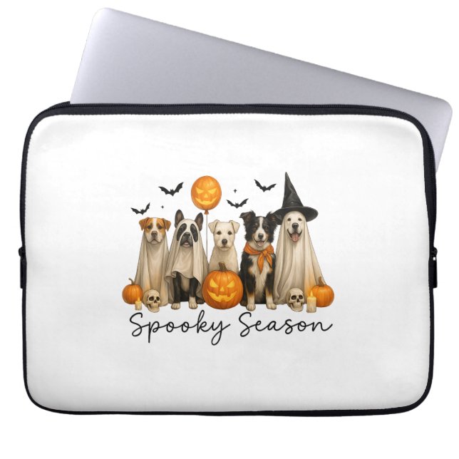 Spooky Season Halloween Dog Laptop Sleeve (Front)