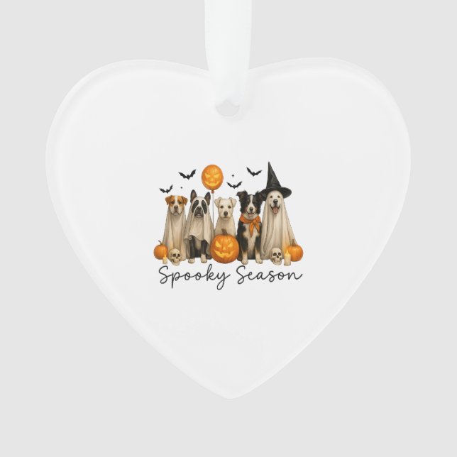 Spooky Season Halloween Dog Ornament (Front)