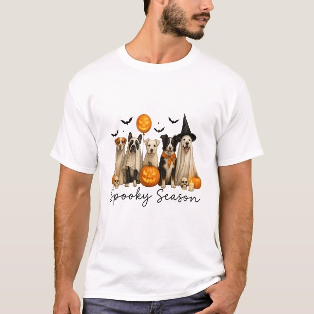 Spooky Season Halloween Dog T-Shirt (Front)