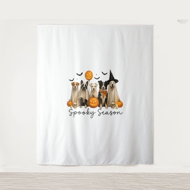 Spooky Season Halloween Dog Tapestry (Front)