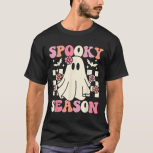 Spooky Season Halloween Ghost Costume Retro Groovy T-Shirt