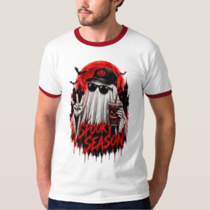 Spooky Season Halloween Ghost Gothic Pumpkin Desig T-Shirt