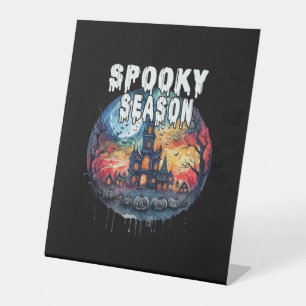 Spooky Season Halloween Pedestal Sign